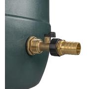 All Brass Solid Metal Water Tank Replacement Outlet & Adapter for 1” BSP Tanks with Brass Valve 1” (25mm) Barbed Push Fit Connector, Outdoor Corrosion & Rust Resistant Union Tap, Garden Water Tank Tap