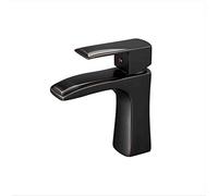 All Bronze Taps Hot and Cold Water Basin Faucet Art Basin On The Stage Counter Basin Waterfall Black Gold Retro Drawing Faucet Water-taps Vessel Faucet (D)