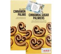 All Butter Traditional Caramelised Cinnamon Sugar Palmiers, Crisp Puff Pastry Glazed Heart Shapes Snack 100g (2 Pack) - By Oerich Gift