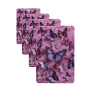 All butterflies are on purple background Car Air Freshener Cards for Women Men 4 Pack Cute Car Accessories Long Lasting Scent Car Diffuser Hanging Auto Aromatherapy Tablets Car Fresheners Gifts