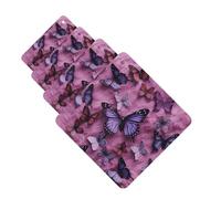 All butterflies are on purple background Car Air Freshener Cards for Women Men 4 Pack Cute Car Accessories Long Lasting Scent Car Diffuser Hanging Auto Aromatherapy Tablets Car Fresheners Gifts