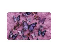 All Butterflies are On Purple Background Doormat 20 X 31.5 Inch Welcome Mat Non-Slip Absorbent Bath Rug Soft Washable Floor Mat Carpet for Kitchen Bedroom Bathroom Home Decor