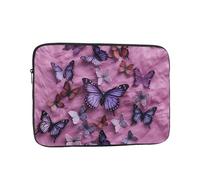 All Butterflies are on Purple Background Laptop Case 17 inch, Shockproof Protective Computer Sleeve Cover Water Resistant Laptop Bag Carrying Tablet Cover Briefcase Handbags Gifts for Men Women
