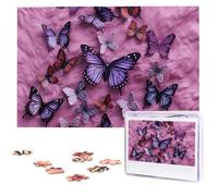All Butterflies Are On Purple Background Wooden Puzzles 1000 Pieces Personalized Jigsaw Puzzle For Adults Interesting Custom Photo Puzzles Gift For Holiday Birthday Wedding Anniversay