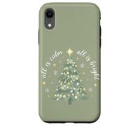 All Calm All Bright Vintage Christmas Tree Snowflake Case for iPhone XR