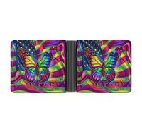 All Cancer Awareness U.S. Flag Printed Bifold Wallet with Hidden Compartments Pocket Money and Credit Card Holder for Men Women