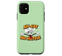 All Cat No Hattle tongue twister funny cowboy cartoon Case for iPhone 11