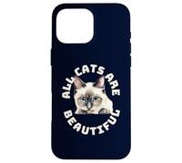 All Cats Are Beautiful Funny Balinese Cat Heartbeat Case for iPhone 16 Pro Max