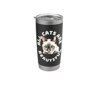 All Cats are Beautiful Funny Balinese Cat Heartbeat Stainless Steel Insulated Tumbler