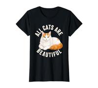 All Cats are Beautiful Turkish Van Cat Owner Pet Pride Value Graphic T-Shirt, Women, Black, L