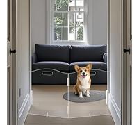 All Cheerful Clear Acrylic Dog Gate for Indoor Use - 2 Panel Pet Gate for Doorways, No Drilling, Foldable Dog Barrier,Foldable Doggy Cat Fence with Support Feet for Home, Stairs, and Puppy Playpen