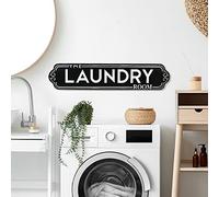 All Chic Laundry Door Sign Laundry Signs for Laundry Room Decor Laundry Room Signs Large Metal Laundry Room Wall Decor…