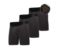 All Citizens Amazon Exclusive Ball Pouch Underwear for Men, Mens Boxers Briefs with Patented Pouch, Breathable, No Ride Up, Pack of 3, Black, X-Small