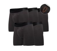 All Citizens Amazon Exclusive Ball Pouch Underwear for Men, Mens Boxers Briefs with Patented Pouch, Breathable, No Ride Up, Pack of 5, Black, Small