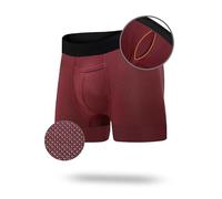 All Citizens Elite Ball Pouch Underwear for Men w/Fly, Patented Ball Pouch Design, Performance Fabric, No Ride Up Legs, Red Waves, L