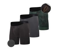 All Citizens Elite Ball Pouch Underwear for Men w/Fly, Patented Ball Pouch Design, Performance Fabric, No Ride Up Legs, (Black | Dark Gray | Rainforest), L
