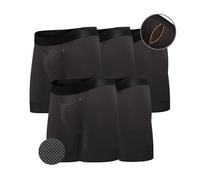 All Citizens Elite Ball Pouch Underwear for Men w/Fly, Patented Ball Pouch Design, Performance Fabric, No Ride Up Legs, 5 Pack - Black, XL