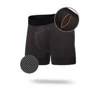 All Citizens Elite Mens Boxer Trunks w/Fly, Patented Ball Pouch Underwear for Men, Performance Fabric, No Ride Up Legs, Black, XX-Large
