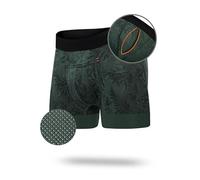 All Citizens Elite Mens Boxer Trunks w/Fly, Patented Ball Pouch Underwear for Men, Performance Fabric, No Ride Up Legs, Green, Medium
