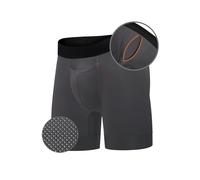 All Citizens Elite Mens Boxers Briefs with Fly, Patented Ball Pouch Underwear for Men, Supportive & Breathable, Moisture-Wicking Performance Fabric, No Ride Up Legs, Grey, Medium