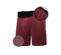 All Citizens Elite Mens Boxers Briefs with Fly, Patented Ball Pouch Underwear for Men, Supportive & Breathable, Moisture-Wicking Performance Fabric, No Ride Up Legs, Red, Medium
