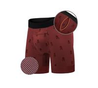 All Citizens Elite Mens Boxers Briefs with Fly, Patented Ball Pouch Underwear for Men, Supportive & Breathable, Moisture-Wicking Performance Fabric, No Ride Up Legs, Red, Small