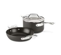 All-Clad 011644914370 Essentials Nonstick Hard Anodized Fry & Sauce Pan with lid, Aluminum, Gray