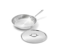 All-Clad D3 Fry Pan with Lid, 10 Inch Pan, Dishwasher Safe Stainless Steel Cookware, Silver