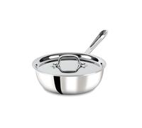 All-Clad 4212 Stainless Steel Sauté Pan with Lid 20.3 cm French Pan All Hob Types, Including Induction Multiple Layers Even Heat Distribution Stainless Steel