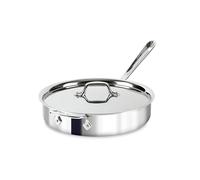 All-Clad 4403 Stainless Steel Sauté Pan with Lid 26.7 cm, 2.8 L, Stainless Steel, Suitable for Induction Cookers