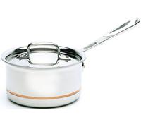 All-Clad 6201.5SS Euro Copper-Core Saucepan with Lid 15.2 cm, 1.4 L, Suitable for Induction Cookers, Stainless Steel