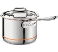 All-Clad 6202SS Euro Copper-Core Saucepan with Lid 15.2 cm, 1.9 L, Suitable for Induction Cookers, Stainless Steel