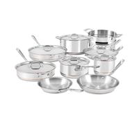 All-Clad Copper Core 5 Ply Stainless Steel Cookware Set 15 Piece, Oven Broiler Safe 600F, Cookware, Stockpot, Pots and Pans Set, Silver