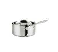 All-Clad D3 3-Ply Stainless Steel Sauce Pan with Lid 3 Quart Induction Oven Broiler Safe 600F Multipurpose Compatible w/ All Cooktops For Re
