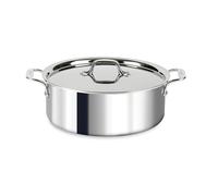 All-Clad D3 3-Ply Stainless Steel Stockpot 6 Quart Induction Oven Broiler Safe 600F Pots and Pans, Cookware Silver