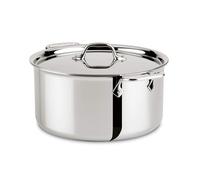 All-Clad D3 3-Ply Stainless Steel Stockpot 8 Quart Induction Oven Broiler Safe 600F Pots and Pans Cookware Silver