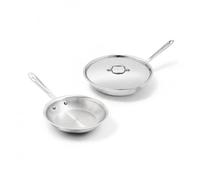 All-Clad D3 Stainless Steel 2-Piece Fry Pan Set, Made in the USA | The Original Bonded Professional Cookware, 8 &10" Fry Pan Set, Induction Compatible, Oven Safe up to 600F