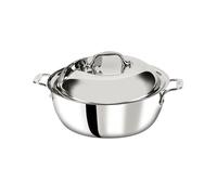 All-Clad Dutch Induction Pot 26.7 cm, Suitable for All Types of Cookers, Dutch Oven with Lid, Even Heat Distribution, Stainless Steel, 4500