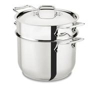 All-Clad E414S6 Stainless Steel Pasta Pot and Insert Cookware, 6-Quart, Silver