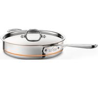 All-Clad Euro Copper-Core 6403SS Saute Pan with Lid 26.7 cm, 3.8 L, Suitable for Induction Cookers, Stainless Steel
