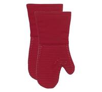 All-Clad Extra Long Silicone Oven Mitts Heat Resistant 500 Degrees, 2 Pack, 14"x7" Chili, Kitchen Textiles