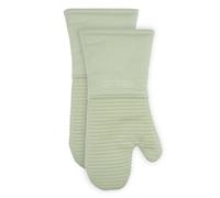 All-Clad Extra Long Silicone Oven Mitts Heat Resistant 500 Degrees, 2 Pack, 14"x7" Fennel, Kitchen Textiles