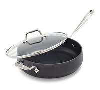 All-Clad HA1 Hard Anodized Nonstick Sauté Pan 4 Quart Induction Oven Broiler Safe 500F Pots and Pans, Cookware Black