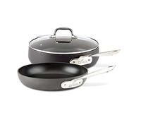 All-Clad HA1 Hard Anodized Nonstick Saute Pan with Lid and Fry Pan Set 4 Quart, 10 Inch Induction Oven Broiler Safe 500F Pots and Pans, Cookware Black