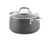 All-Clad HA1 Hard Anodized Nonstick Stockpot 4 Quart Induction Oven Broiler Safe 500F, Lid Safe 350F Pots and Pans, Cookware Black