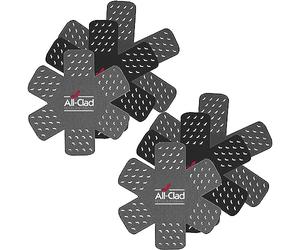 All-Clad Premium Cookware Protectors: Pot and Pan Protectors for Kitchen Organization - Perfect for Cast Iron, Steel, or Glass, 6-Piece, Black/Grey
