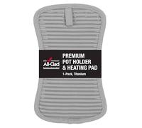 All-Clad Premium Pot Holder & Hot Pad: Heat Resistant to 500 Degrees - 100% Cotton, 10"x6.25" Hot Pad for Kitchen and Barbeque, (1-Pack), Titanium