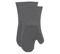 All-Clad Silicone Oven Mitts: Heat Resistant up to 500 Degrees - 100% Cotton & Silicone, 14"x7" Oven Mitt for Kitchen and Barbeque, 2-Pack, Pewter