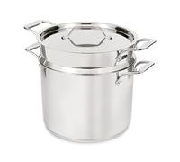 All-Clad Simply Strain Stainless Steel Stockpot, Multipot with Insert & Lid, 12 Quart Induction Oven Broiler Safe 600F, Strainer, Pasta Strainer with Handle, Steamer Pot, Pots and Pans, Silver
