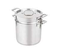 All-Clad Simply Strain Stainless Steel Stockpot, Multipot with Insert & Lid, 16 Quart Induction Oven Broiler Safe 600F, Strainer, Pasta Strainer with Handle, Steamer Pot, Pots and Pans, Silver
